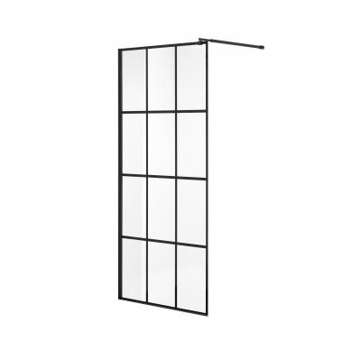 Душевая перегородка Niagara Nova NG-685-12 BLACK (120x195), прозрачное стекло